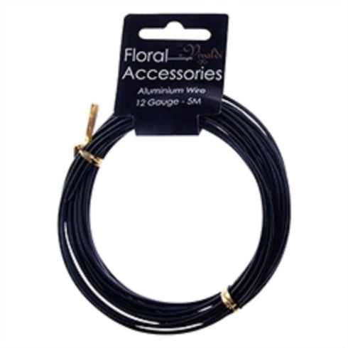 AussieSuperStore Art & Craft Essentials Black Aluminium Floral Wire 12 Gauge (in 4 colours) Aluminium Floral Wire 12 Gauge (in 4 colours) | Floral Craft Accessories 9323823196219 FLA17001
